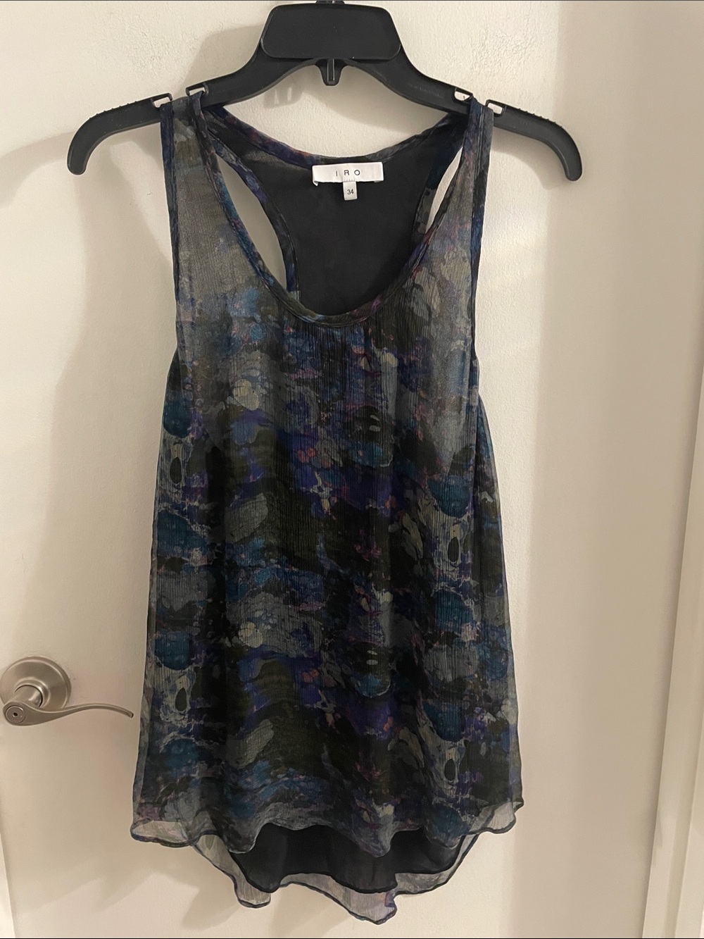 IRO Womens Abstract Print  Sleeveless Jetta Tank Top Multi Colored Size EUR 34